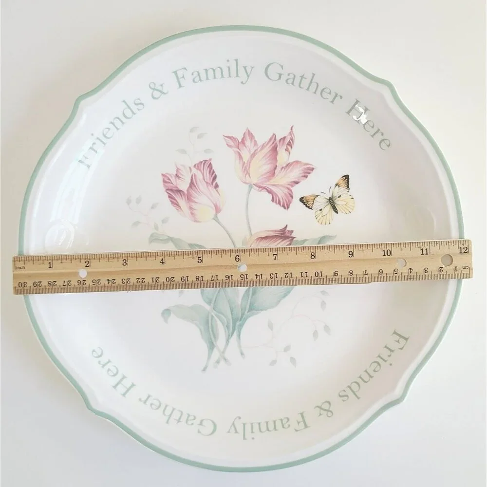 Lenox Butterfly Meadow Round Serving Platter 12" Floral & Butterfly Tray - Picture 7 of 9